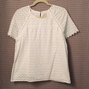 J. Crew white eyelet lace shirt